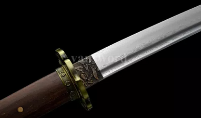 Handmade Sword Samurai Folded Steel Japanese Tachi Full Tang Real Sharp Blade.