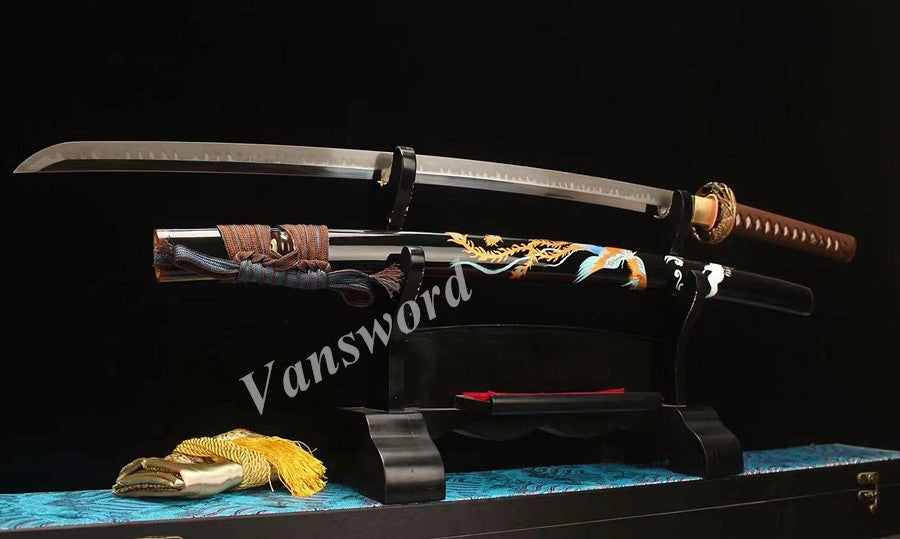 Japanese Samurai Sword Choji Hamon Clay Tempered Handmade Katana L6 Steel Sharp.