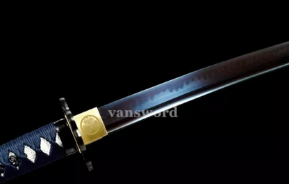 T10 steel Clay tempered Wakizashi japanese Samurai sword full tang Sharp