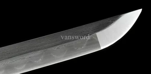 Japanese Katana Damascus Steel Clay Tempered Samurai Sword Battle Ready Sharp.