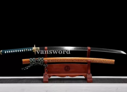 Handmade Clay Tempered T10 Steel Japanese Samurai Katana Real Weapon Sword