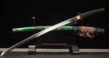 Japanese Samurai Tachi Sword T10Steel Clay Tempered Suguha Hamon Full Tang Sharp