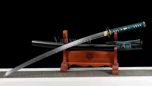 Handmade Japanese Katana Samurai Sword T10 Clay Tempered Special Grain Pattern