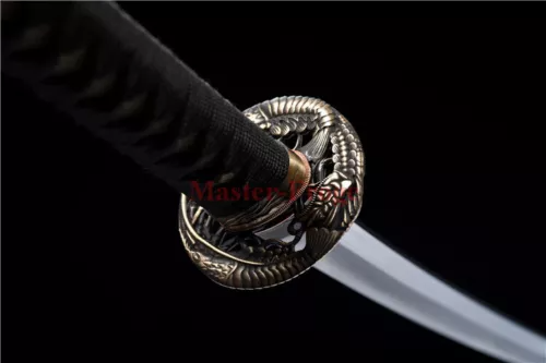 Clay tempered real choji hamon T10 steel japanese Abrasive Katana sword sharp.