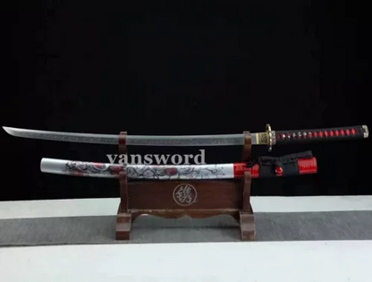 Handforge T10 Steel Clay Tempered Steel Japanese Katana Sword Samurai Sharp