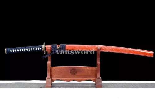 Japanese Katana Sword 9260 Spring Steel Handmade Full Tang Rayskin Saya