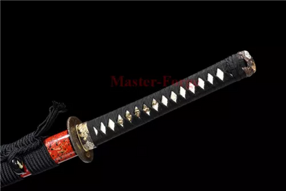 Japanese Samurai Katana Sword Choji Hamon Clay Tempered T10 Steel Sharp