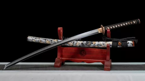 Kobuse Steel Clay Tempered Japanese Samurai Katana Sword Hand Paint Saya 60HRC