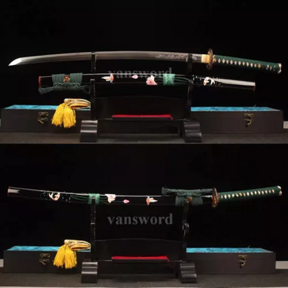 Japanese Lacquer Katana Sword T10 Clay Tempered Suguha Hamon Handmade Blade