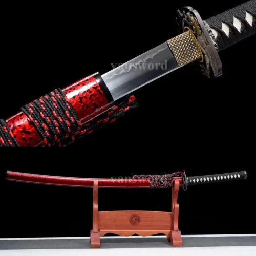 T10 Steel Japanese Katana Clay Tempered Samurai Sword Full Tang Sharp Blade