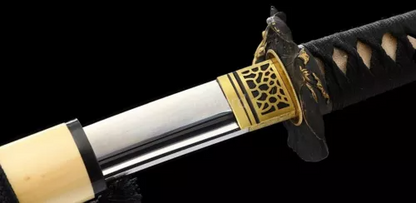 HandmadeJapanese Katana 1095 High Carbon Steel Samurai Sword With Beige Scabbard