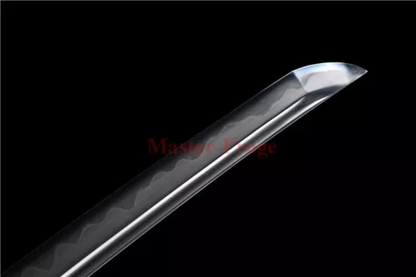 High Quality T10 Clay Tempered Hamon Japanese Katana Samurai Sword Ox Horn Saya