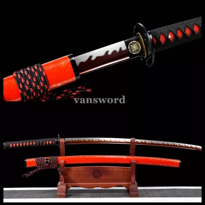 Handforge 1095 High Carbon Steel Japanese Katana Sword Sharp Samurai Full Tang