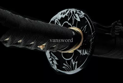 T10 Steel Clay Tempered Real Real Katana Full Tang Japanese Samurai Sword Sharp.