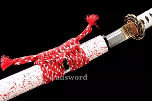 T10 Clay Tempered Steel Japanese Katana Samurai Real Saber Sword Handmade Sharp.