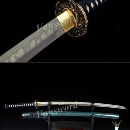 Handmade Japanese Samurai Katana Choji Hamon T10 Steel Clay Tempered Sharp Sword