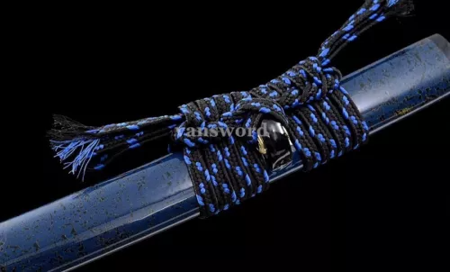 Hand Forged Damascus Folded Steel Japanese Real Katana Samurai Sword Sharp Blue