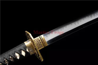 40.9'' T10 Steel Clay Tempered Katana Japanese Real Samurai Sword Hand Abrasive