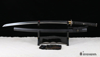 Hand Forged Japanese Katana Samurai Sword Damascus Folded Steel Battle Sharp