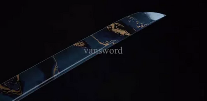 Handmade 1095 High Carbon Steel Real Japanese Katana Samurai With Black Sheath.