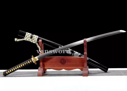 Clay Tempered Handmade T10 Steel Katana Japanese Samurai Sword Real Sharp