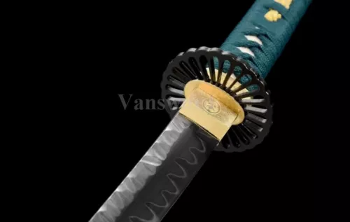 Handmade Japanese Katana Samurai Sword T10 Clay Tempered Special Grain Pattern