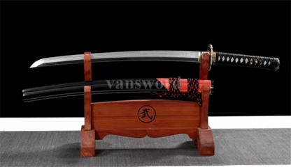 Wakizashi Samurai Sword Hand Forged T10 Steel Clay Tempered Japanese Real Sharp