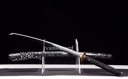 1095 Carbon Steel Japanese Real Katana Samurai Sword Full Tang Sharp Brass Tusba