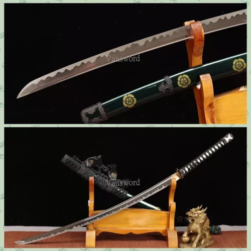 Handmade 1095 Steel Katana Japanese Samurai Tachi Sword Full Tang Real Weapons