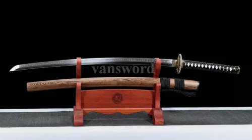 Choji Hamon Katana T10 Steel Clay Tempered Japanese Sword Samurai Sharp Rosewood